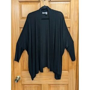 Chico's Travelers Women's Jacket Cardigan Size 3 Black Dolman Long Sleeves
